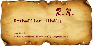 Rothmüller Mihály névjegykártya